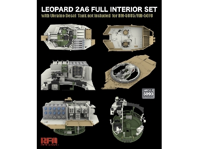 Leopard 2a6 Full Interior Set With Ukraine Decal For Rfm-5065/Rfm-5076 (Tank Not Included) - zdjęcie 2