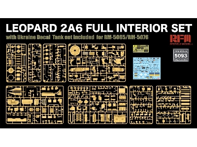 Leopard 2a6 Full Interior Set With Ukraine Decal For Rfm-5065/Rfm-5076 (Tank Not Included) - zdjęcie 4