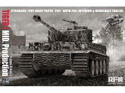 Pz.Kpfw. Vi Ausf. E Tiger I Mid. Production Standard/Cut Away Parts 2in1 With Full Interior And Workable Tracks - zdjęcie 1