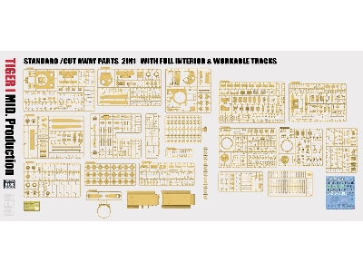 Pz.Kpfw. Vi Ausf. E Tiger I Mid. Production Standard/Cut Away Parts 2in1 With Full Interior And Workable Tracks - zdjęcie 4