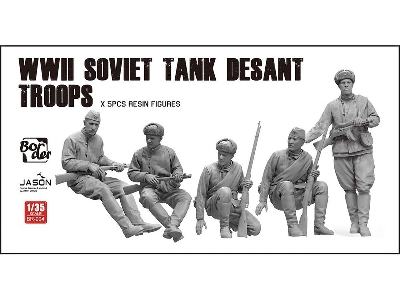 WWII Soviet Tank Desant Troops Resin Figures - zdjęcie 1