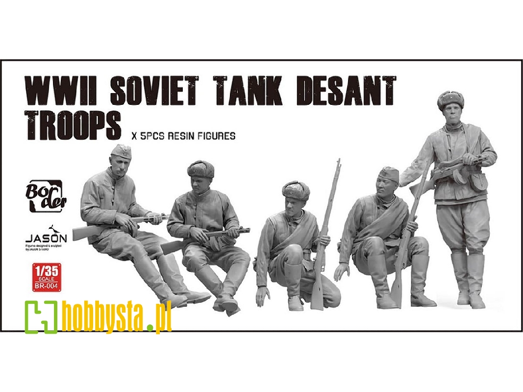 WWII Soviet Tank Desant Troops Resin Figures - zdjęcie 1