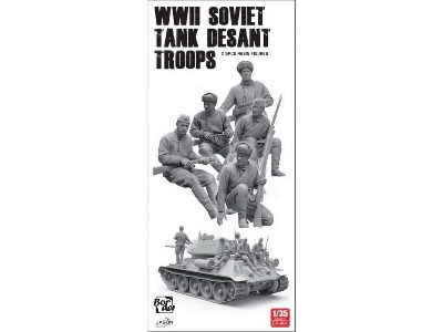 WWII Soviet Tank Desant Troops Resin Figures - zdjęcie 2