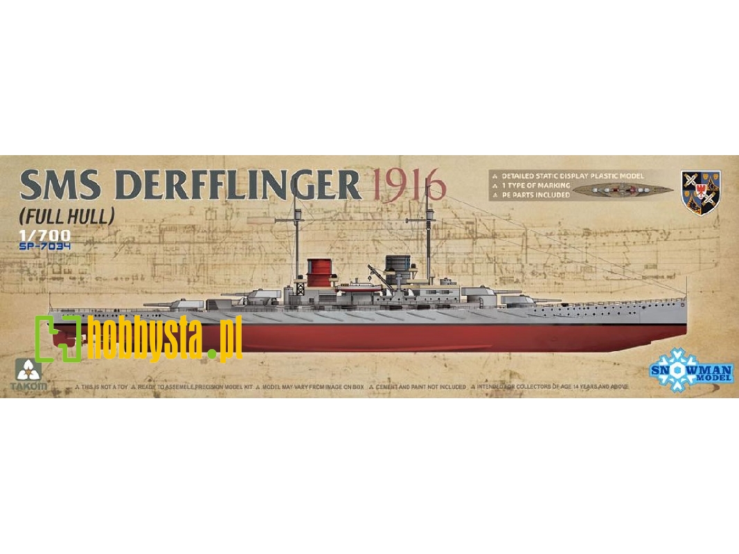 SMS Derfflinger 1916 (Full Hull) - zdjęcie 1 SMS Derfflinger 1916 (Full Hull) - zdjęcie 1