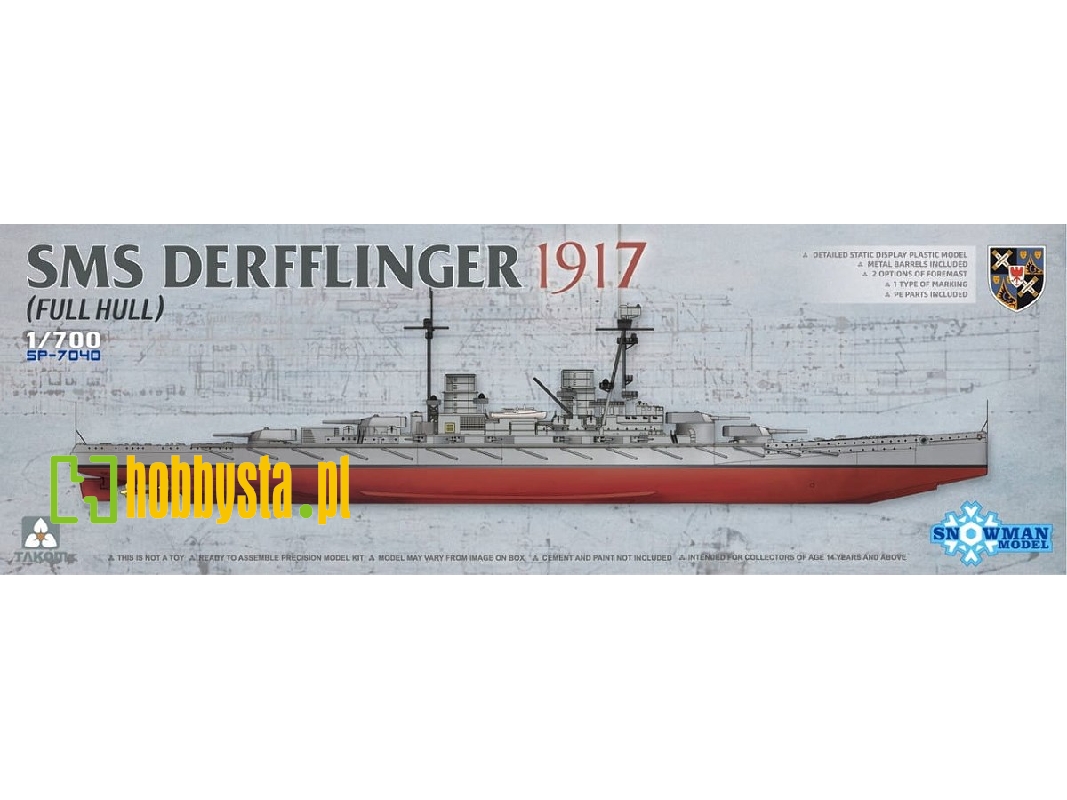 SMS Derfflinger 1917 Full Hull w/metal barrels - zdjęcie 1 SMS Derfflinger 1917 Full Hull w/metal barrels - zdjęcie 1