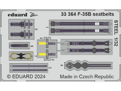 F-35B seatbelts STEEL 1/32 - TRUMPETER - zdjęcie 1