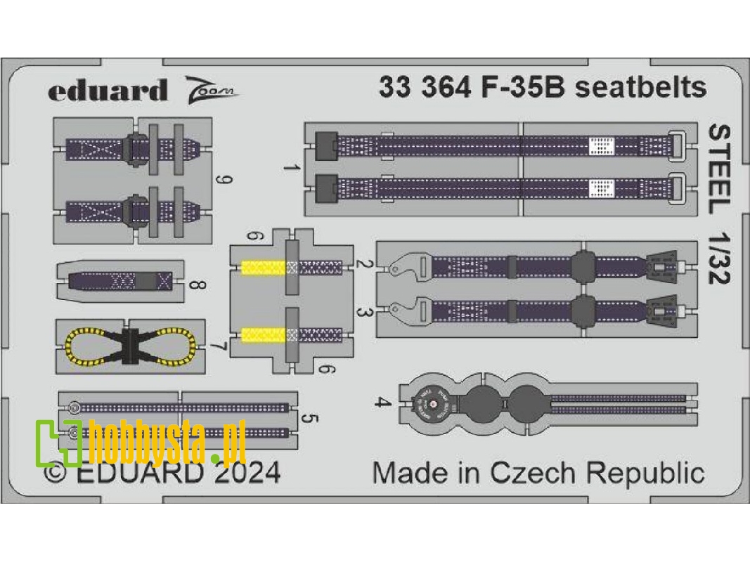 F-35B seatbelts STEEL 1/32 - TRUMPETER - zdjęcie 1