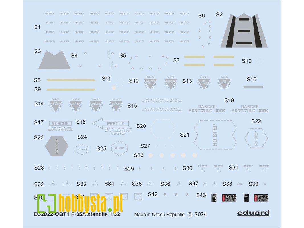 F-35A stencils 1/32 - ITALERI - zdjęcie 1 F-35A stencils 1/32 - ITALERI - zdjęcie 1