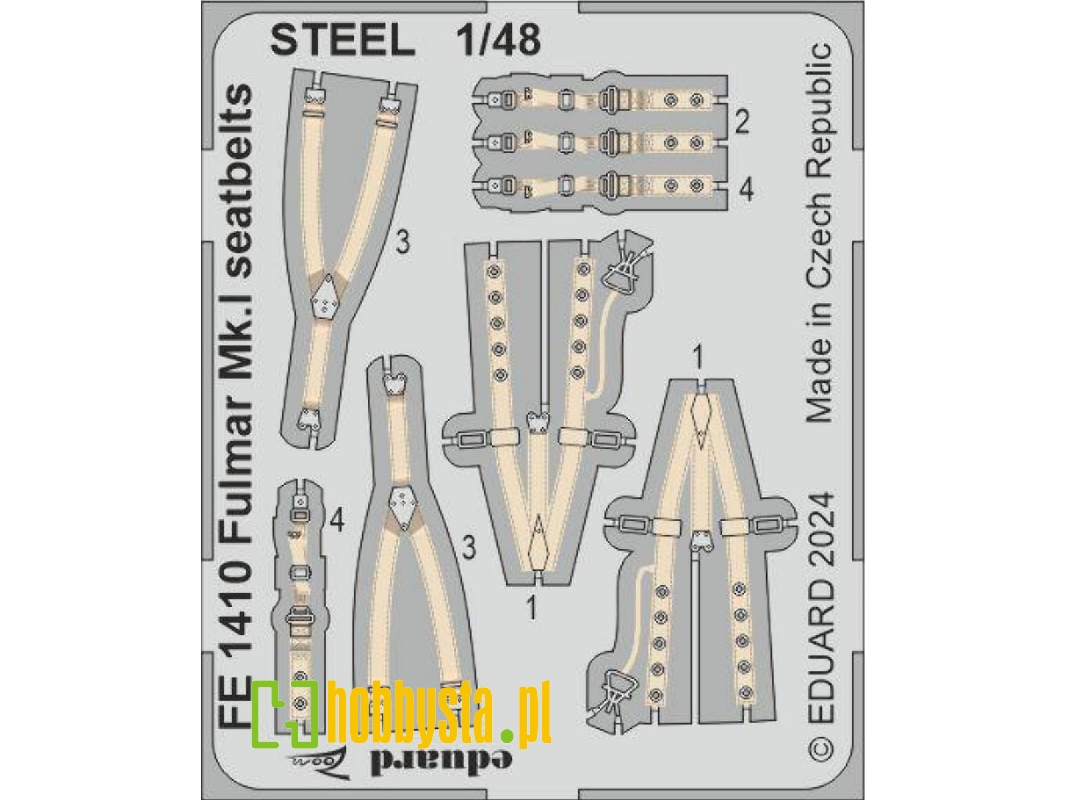 Fulmar Mk. I seatbelts STEEL 1/48 - TRUMPETER - zdjęcie 1