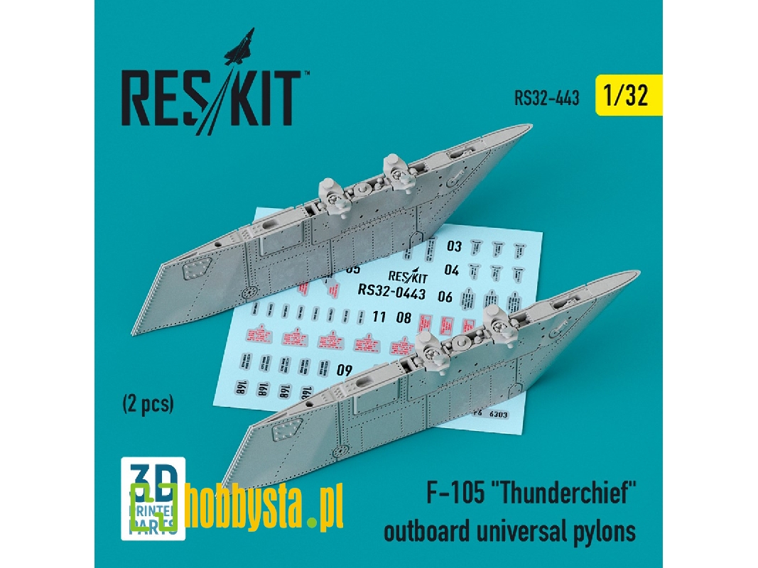 F-105 Thunderchief Outboard Universal Pylons (2 Pcs) - zdjęcie 1 F-105 Thunderchief Outboard Universal Pylons (2 Pcs) - zdjęcie 1