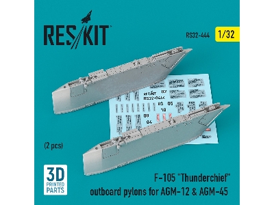 F-105 Thunderchief Outboard Agm-12 And Agm-45 Pylons (2 Pcs) - zdjęcie 1