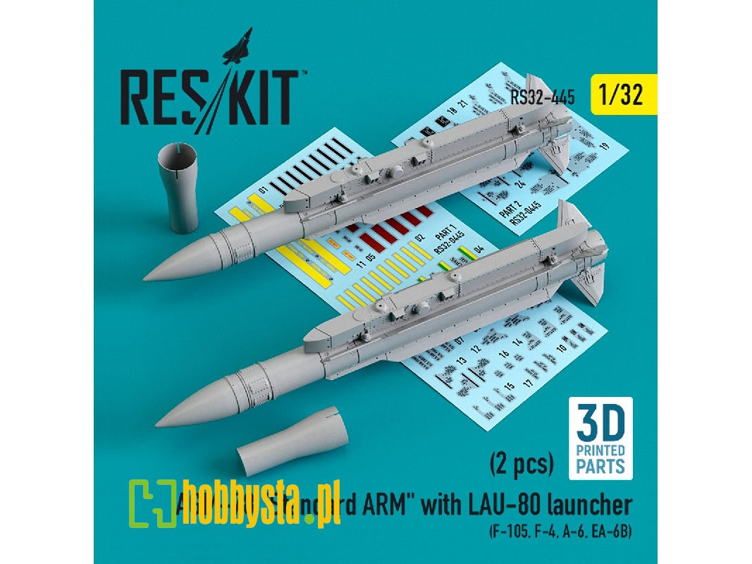 Agm-78 Standard Arm With Lau-80 Launcher (2 Pcs) (F-105,f-4,a-6,ea-6b) - zdjęcie 1