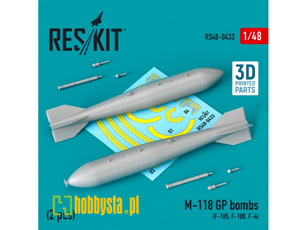 M-118 Gp Bombs (2 Pcs) (F-105, F-100, F-4) - zdjęcie 1 M-118 Gp Bombs (2 Pcs) (F-105, F-100, F-4) - zdjęcie 1