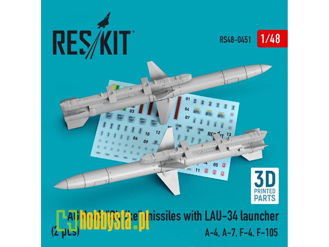 Agm-45 'shrike' Missiles With Lau-34 Launcher (2 Pcs) (A-4, A-7, F-4, F-105) - zdjęcie 1 Agm-45 'shrike' Missiles With Lau-34 Launcher (2 Pcs) (A-4, A-7, F-4, F-105) - zdjęcie 1