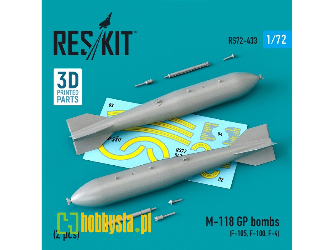 M-118 Gp Bombs (2 Pcs) (F-105, F-100, F-4) - zdjęcie 1 M-118 Gp Bombs (2 Pcs) (F-105, F-100, F-4) - zdjęcie 1