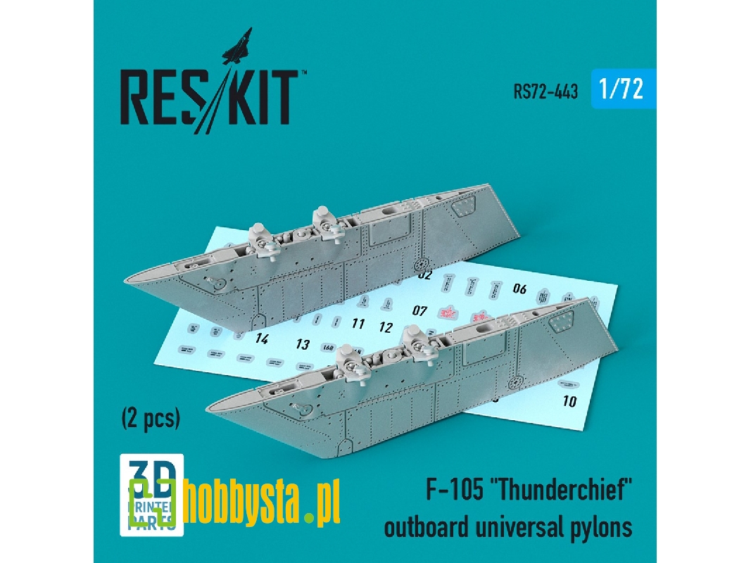 F-105 Thunderchief Outboard Universal Pylons (2 Pcs) - zdjęcie 1 F-105 Thunderchief Outboard Universal Pylons (2 Pcs) - zdjęcie 1