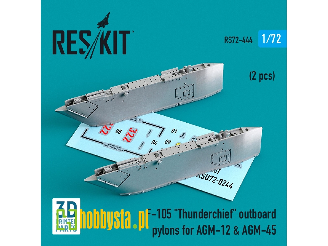 F-105 Thunderchief Outboard Agm-12 And Agm-45 Pylons (2 Pcs) - zdjęcie 1 F-105 Thunderchief Outboard Agm-12 And Agm-45 Pylons (2 Pcs) - zdjęcie 1