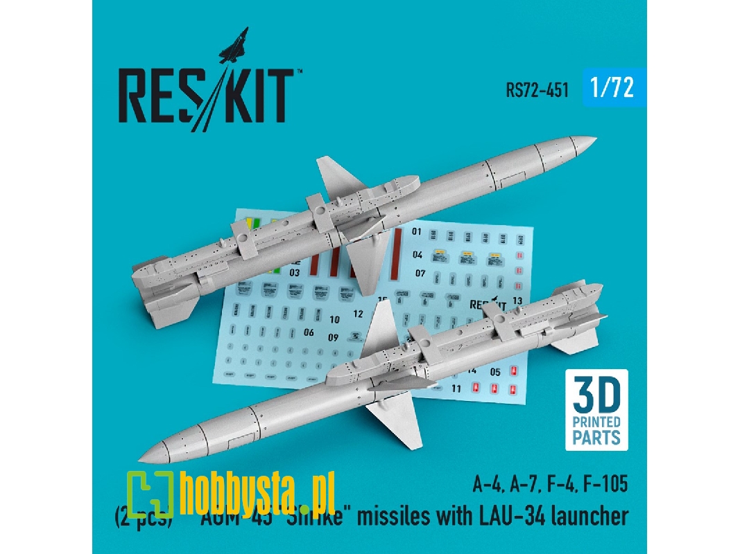 Agm-45 'shrike' Missiles With Lau-34 Launcher (2 Pcs) (A-4, A-7, F-4, F-105) - zdjęcie 1