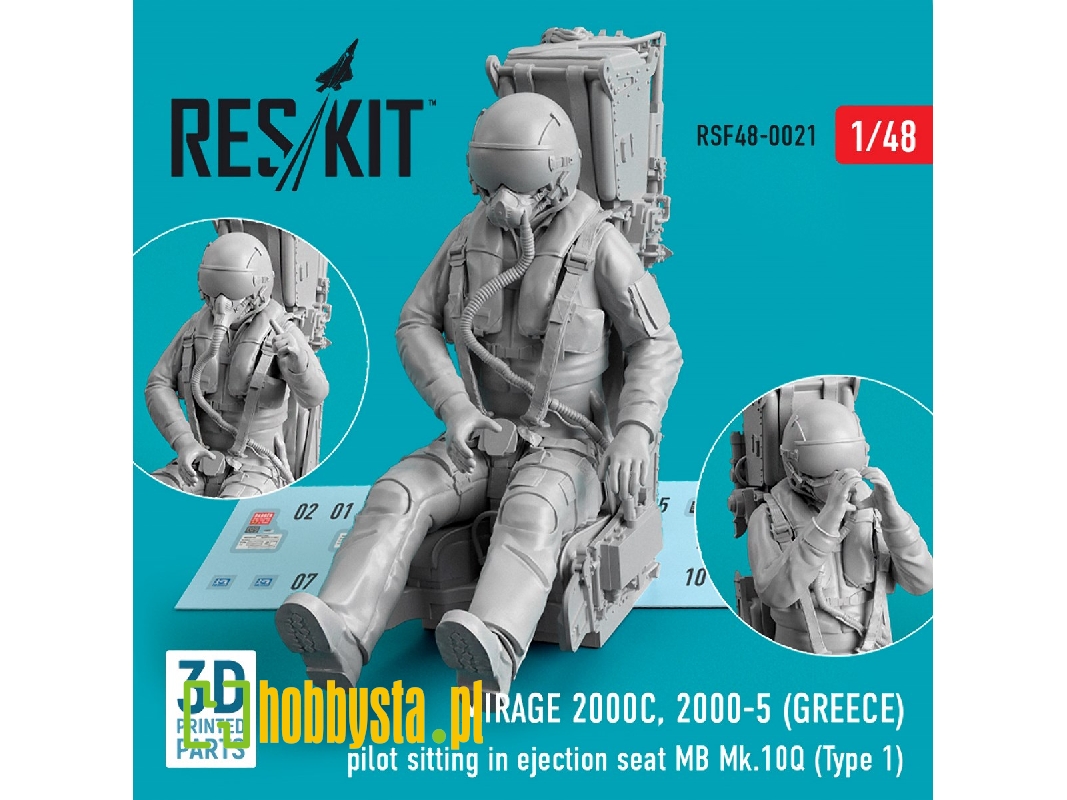 Mirage 2000c, 2000-5 (Greece) Pilot Sitting In Ejection Seat Mb Mk.10q (Type 1) - zdjęcie 1 Mirage 2000c, 2000-5 (Greece) Pilot Sitting In Ejection Seat Mb Mk.10q (Type 1) - zdjęcie 1