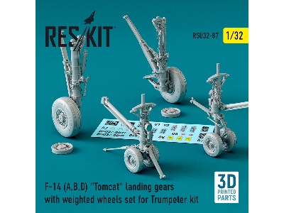 F-14 (A,b,d) Tomcat Landing Gears With Weighted Wheels Set For Trumpeter Kit - zdjęcie 1