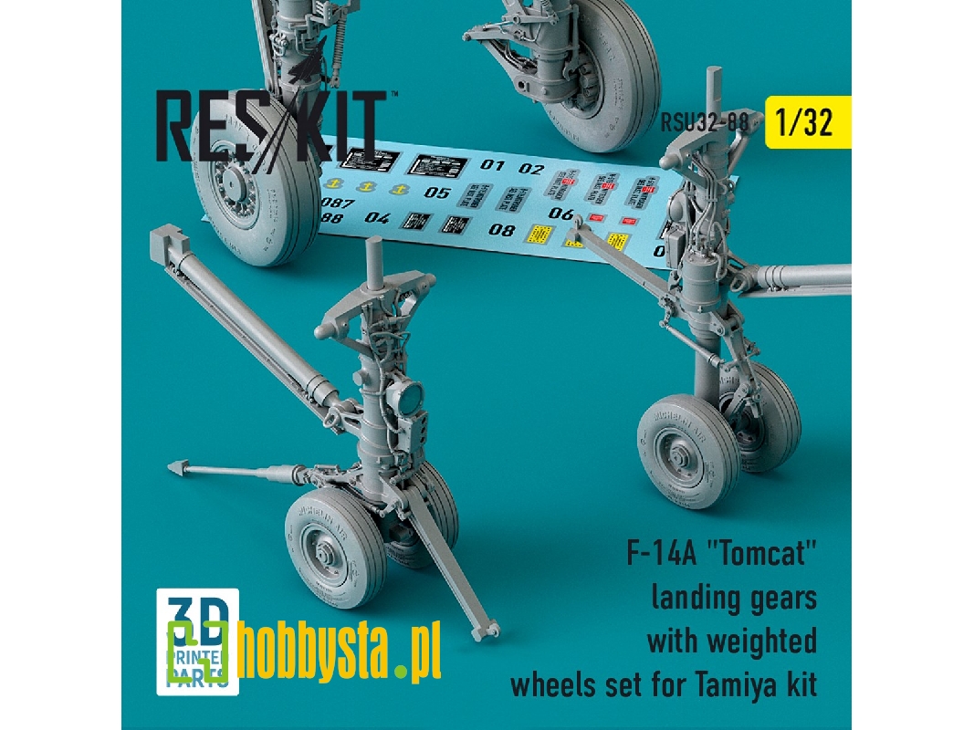 F-14a Tomcat Landing Gears With Weighted Wheels Set For Tamiya Kit - zdjęcie 1