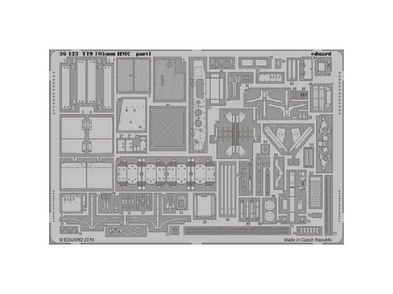 T19 105mm HMC 1/35 - Dragon - blaszki - zdjęcie 1 T19 105mm HMC 1/35 - Dragon - blaszki - zdjęcie 1