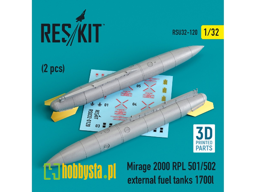 Mirage 2000 Rpl 501/502 External Fuel Tanks 1700lt (2 Pcs - zdjęcie 1 Mirage 2000 Rpl 501/502 External Fuel Tanks 1700lt (2 Pcs - zdjęcie 1