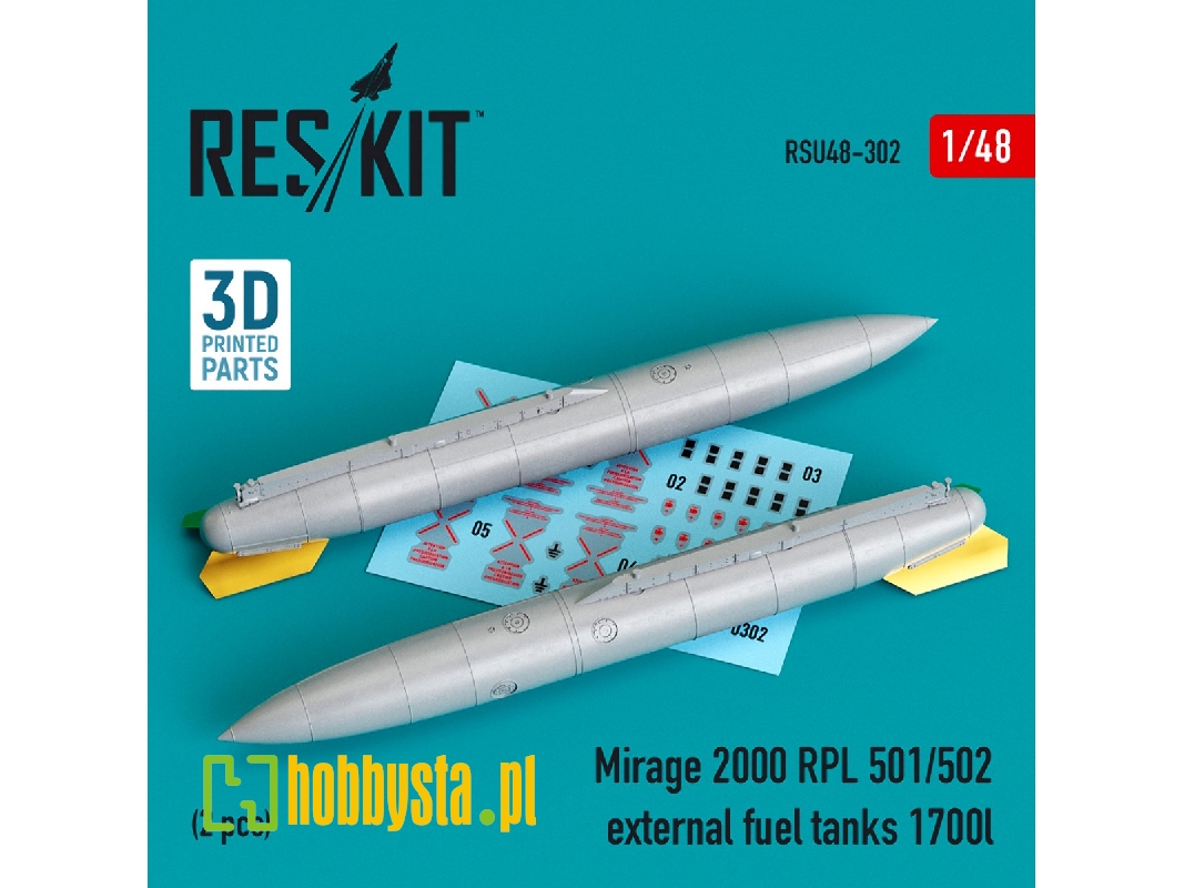 Mirage 2000 Rpl 501/502 External Fuel Tanks 1700lt (2 Pcs) - zdjęcie 1 Mirage 2000 Rpl 501/502 External Fuel Tanks 1700lt (2 Pcs) - zdjęcie 1