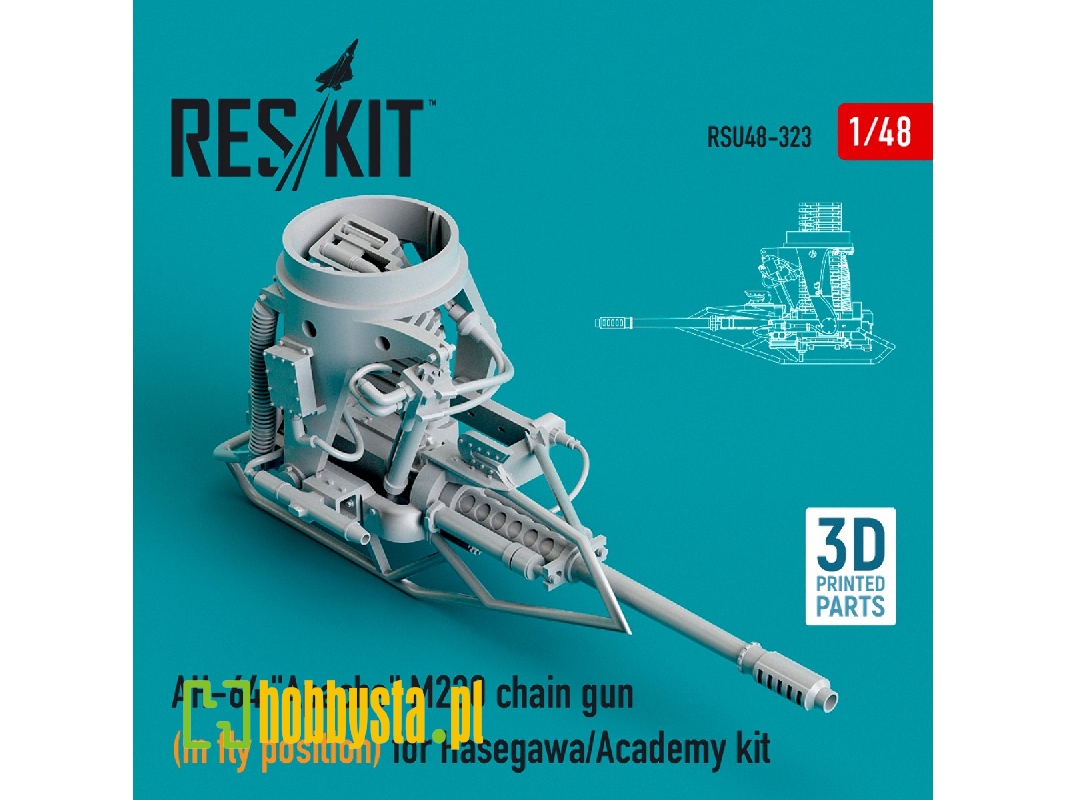 Ah-64 Apache M230 Chain Gun (In Fly Position) For Hasegawa/Academy Kit - zdjęcie 1