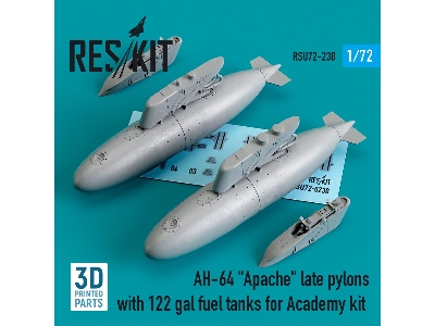 Ah-64 Apache Late Pylons With 122 Gal Fuel Tanks For Academy Kit - zdjęcie 1