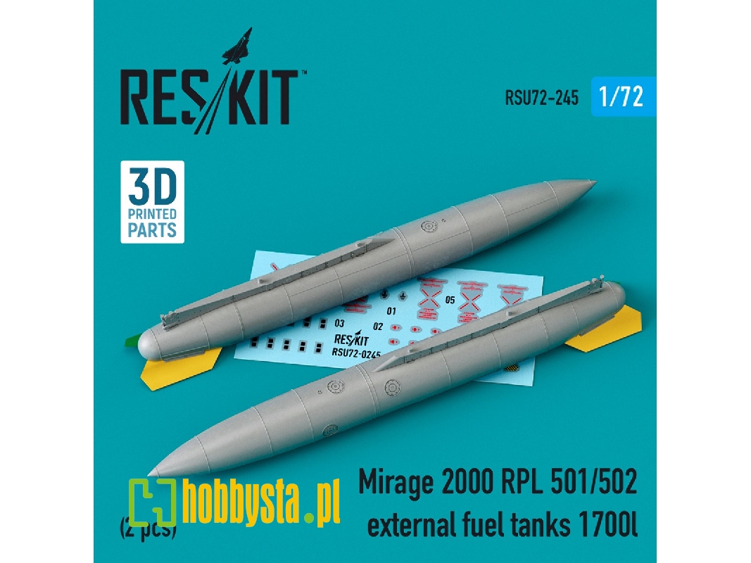 Mirage 2000 Rpl 501/502 External Fuel Tanks 1700lt (2 Pcs) - zdjęcie 1 Mirage 2000 Rpl 501/502 External Fuel Tanks 1700lt (2 Pcs) - zdjęcie 1