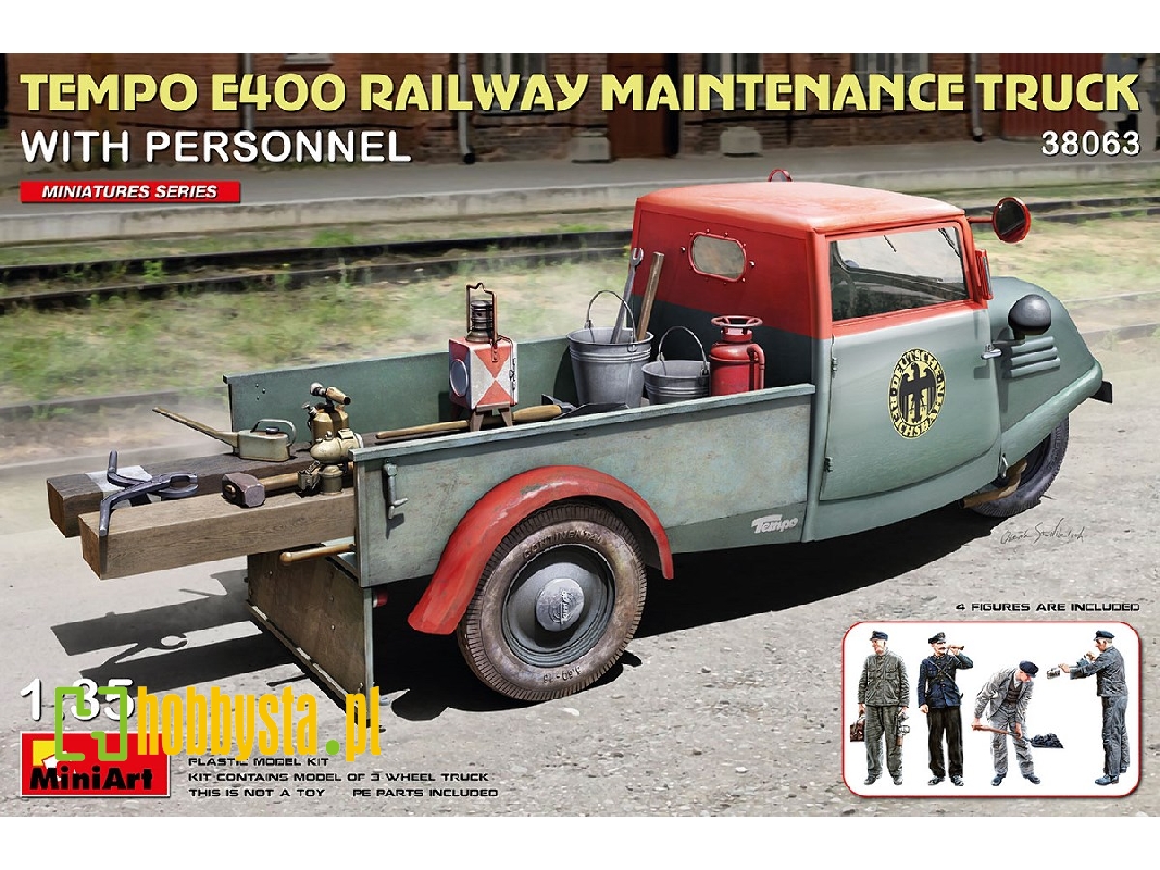 Tempo E400 Railway Maintenance Truck With Personnel - zdjęcie 1 Tempo E400 Railway Maintenance Truck With Personnel - zdjęcie 1