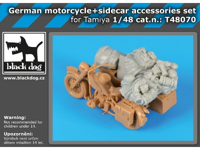 German Motorcycle And Sidecar Accessories Set For Tamiya - zdjęcie 1