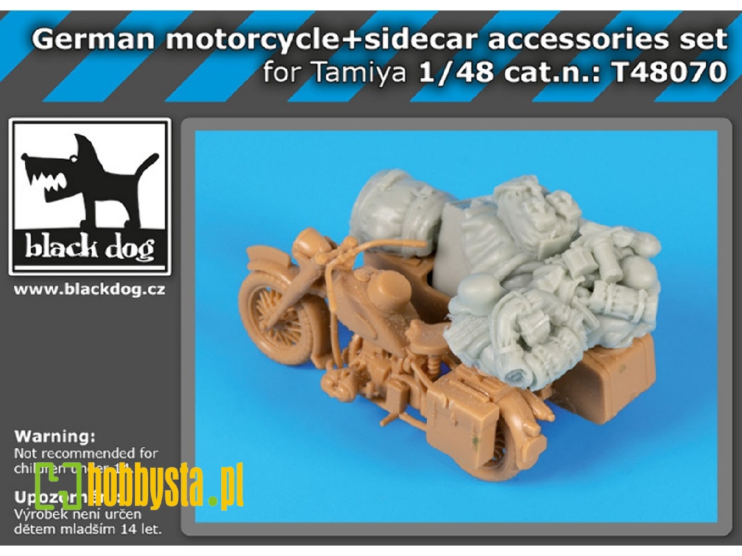 German Motorcycle And Sidecar Accessories Set For Tamiya - zdjęcie 1