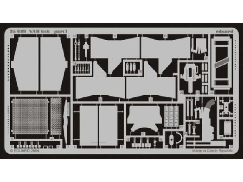  VAB 6x6 exterior 1/35 - Heller - blaszki - zdjęcie 1