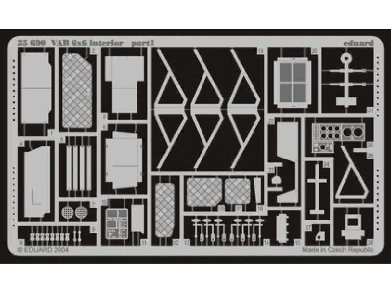 VAB 6x6 interior 1/35 - Heller - blaszki - zdjęcie 1 VAB 6x6 interior 1/35 - Heller - blaszki - zdjęcie 1