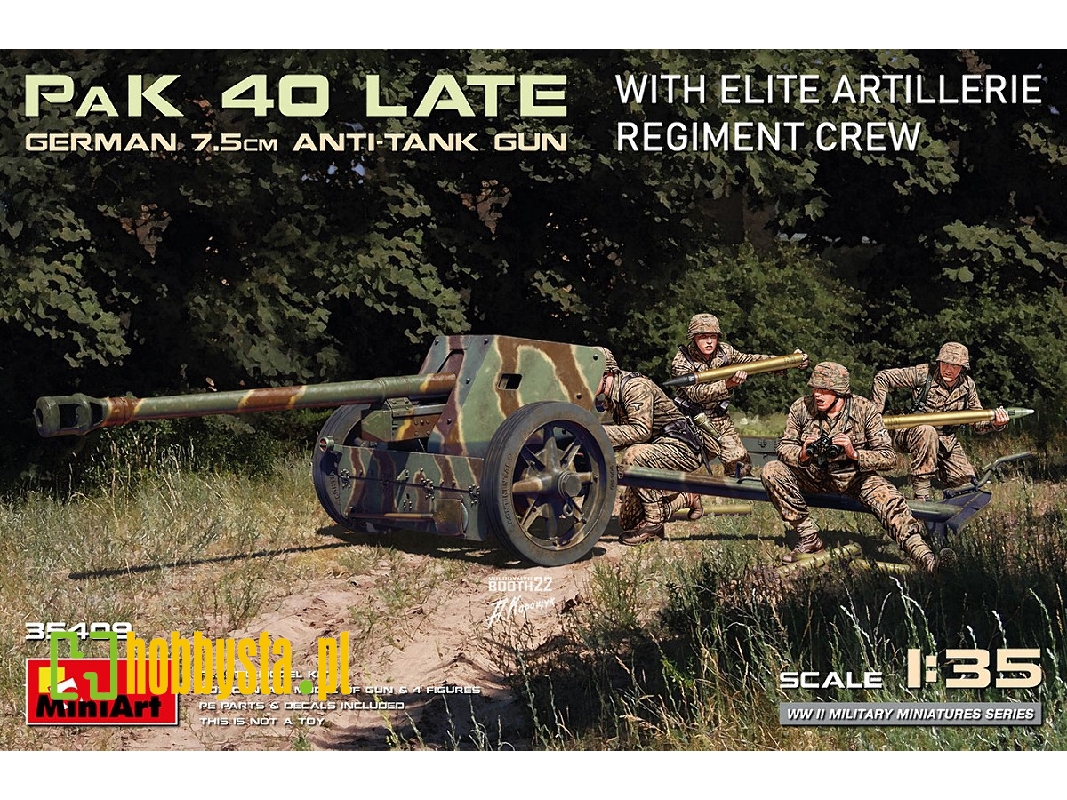 German 7.5cm Anti-tank Gun Pak 40 Late W/elite Artillerie Regiment Crew - zdjęcie 1