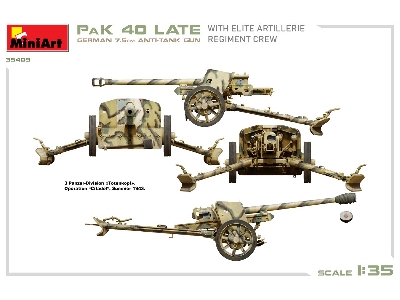 German 7.5cm Anti-tank Gun Pak 40 Late W/elite Artillerie Regiment Crew - zdjęcie 3