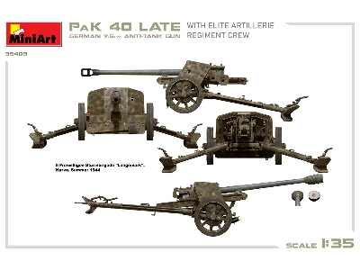 German 7.5cm Anti-tank Gun Pak 40 Late W/elite Artillerie Regiment Crew - zdjęcie 6