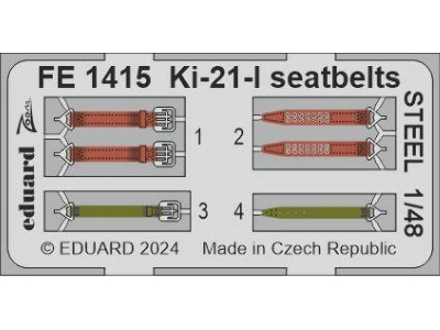 Ki-21-I seatbelts STEEL 1/48 - ICM - zdjęcie 1