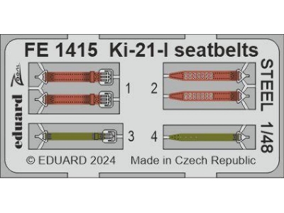 Ki-21-I seatbelts STEEL 1/48 - ICM - zdjęcie 1