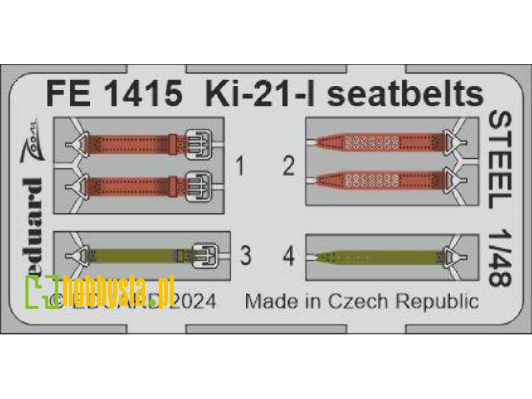 Ki-21-I seatbelts STEEL 1/48 - ICM - zdjęcie 1