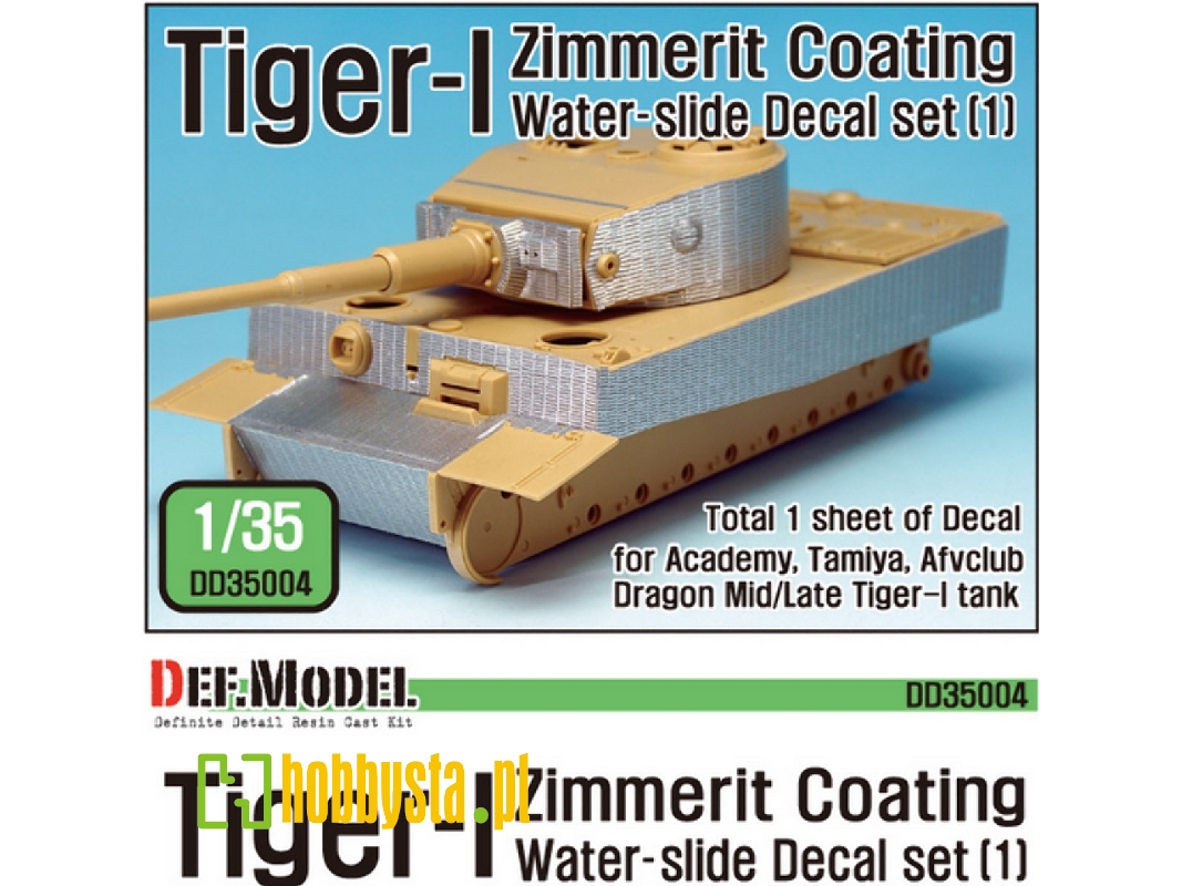 Wwii Tiger-1 Mid/Late Zimmerit Decal Set - zdjęcie 1