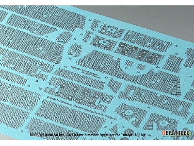 Wwii German Sd.Kfz.184 Elefant Zimmerit Coating Decal Set (For Tamiya) - zdjęcie 4