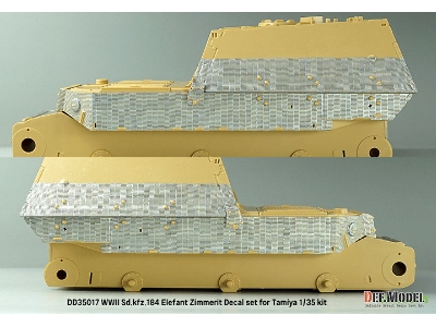 Wwii German Sd.Kfz.184 Elefant Zimmerit Coating Decal Set (For Tamiya) - zdjęcie 7