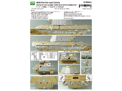 Pz.Kpfw.V Panther Ausf.G Early Zimmerit Coating Decal Set (For Academy) - zdjęcie 13