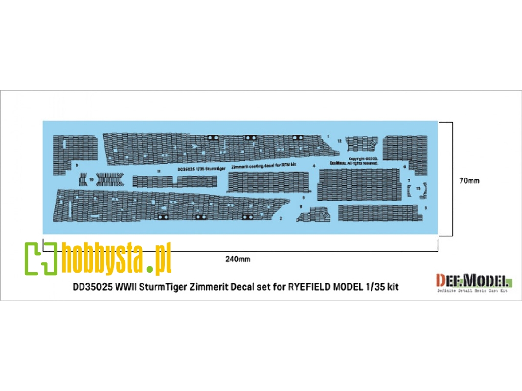 Wwii German Sturmtiger Zimmerit Coating Decal Set (For Rfm) - zdjęcie 1 Wwii German Sturmtiger Zimmerit Coating Decal Set (For Rfm) - zdjęcie 1