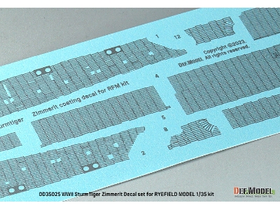 Wwii German Sturmtiger Zimmerit Coating Decal Set (For Rfm) - zdjęcie 4