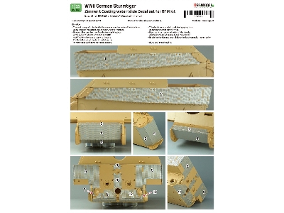 Wwii German Sturmtiger Zimmerit Coating Decal Set (For Rfm) - zdjęcie 12