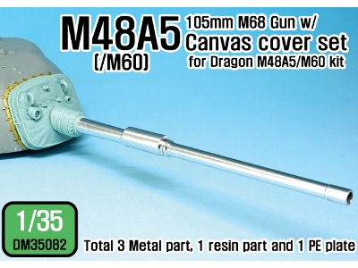 Us M48a5/M60 M68 Main Gun W/ Canvas Cover Set (For Dragon Kit) - zdjęcie 1